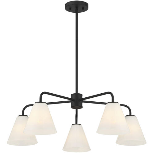 Blair 5 Light 30 inch Matte Black Chandelier Ceiling Light